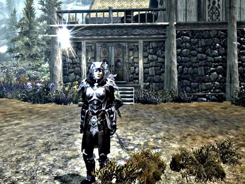 девушка, доспехи, рыцарь, skyrim