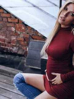 девушка, блондинка, грудь, ножки, фигура, чулки