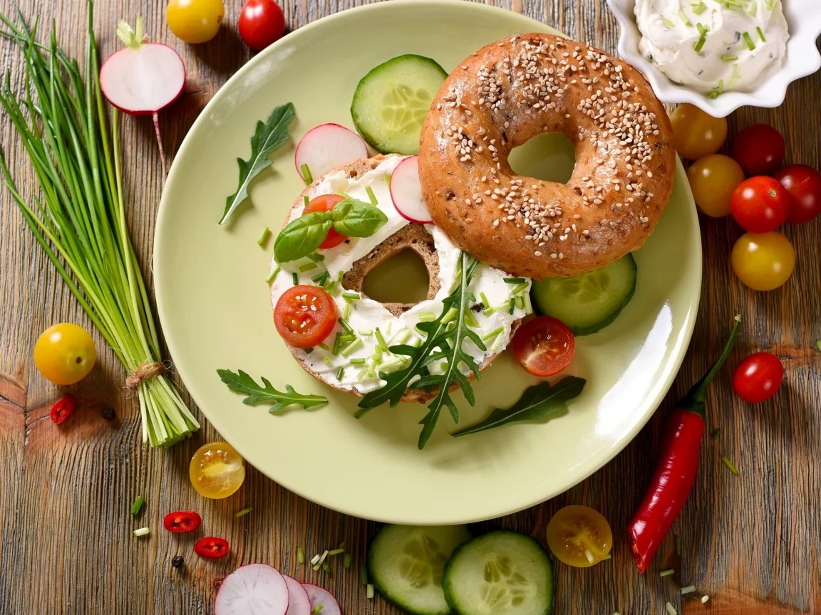булочка, еда, соус, сэндвич, кунжут, овощи, бутерброд, перец