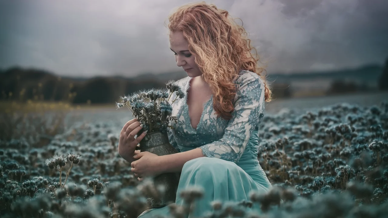 цветы, девушка, лето