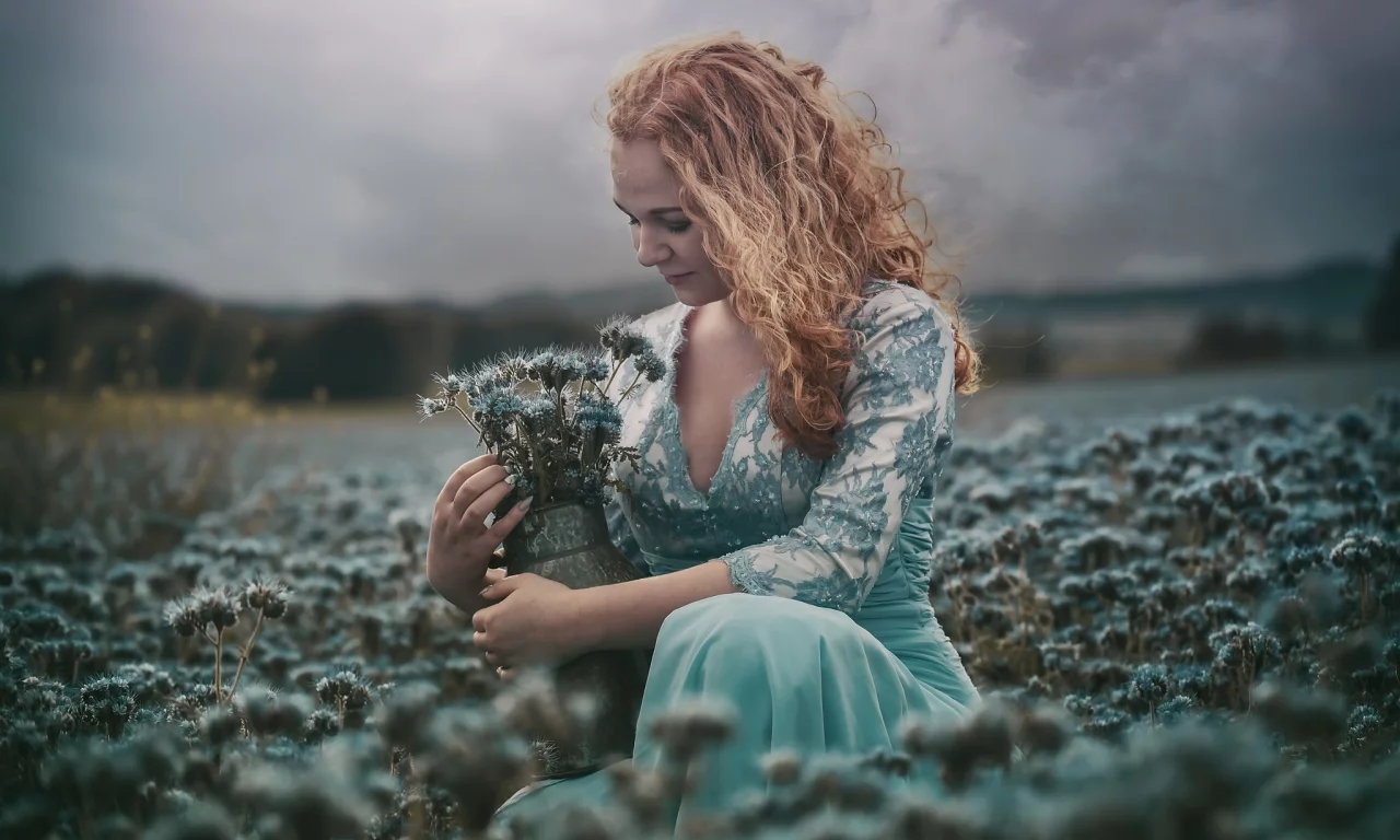 цветы, девушка, лето