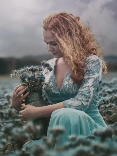 цветы, девушка, лето