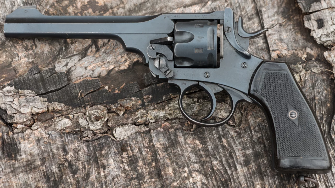 револьвер, british, webley, mark vi, circa, 1919, revolver, ammunition, pistol, weapon, gun, pistols, weapons, sun, see, up, wide