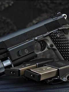 пистолет, colt, 1911, mod, night, hawk, custom, variant, with, surefire, replica, military, and, police, exact, weapon, gun, fast, pistols, lamp, weapons, dark, sun, wide