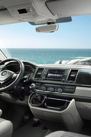 volkswagen, микроавтобус, фольксваген, торпеда, руль, салон, машины, интерьер