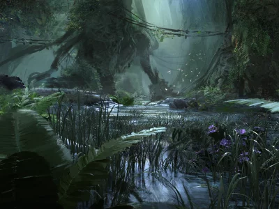 джунгли, чужая планета, космос, jungle, planet, alien, aluren, forest, flower, home, second, nice, space, wide