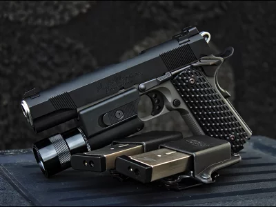пистолет, colt, 1911, mod, night, hawk, custom, variant, with, surefire, replica, military, and, police, exact, weapon, gun, fast, pistols, lamp, weapons, dark, sun, wide