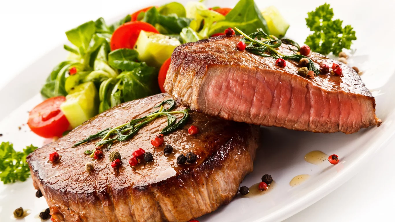 spices, салат, мясо, помидор, овощи, meat, vegetables