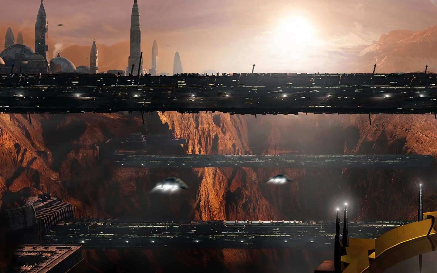 марс, город, каньон, city, planet, alien, home, second, canyon, future, panorama, futuristic, sunset, planet, space, see, in, spaceship, star, sky, day, summer, wide