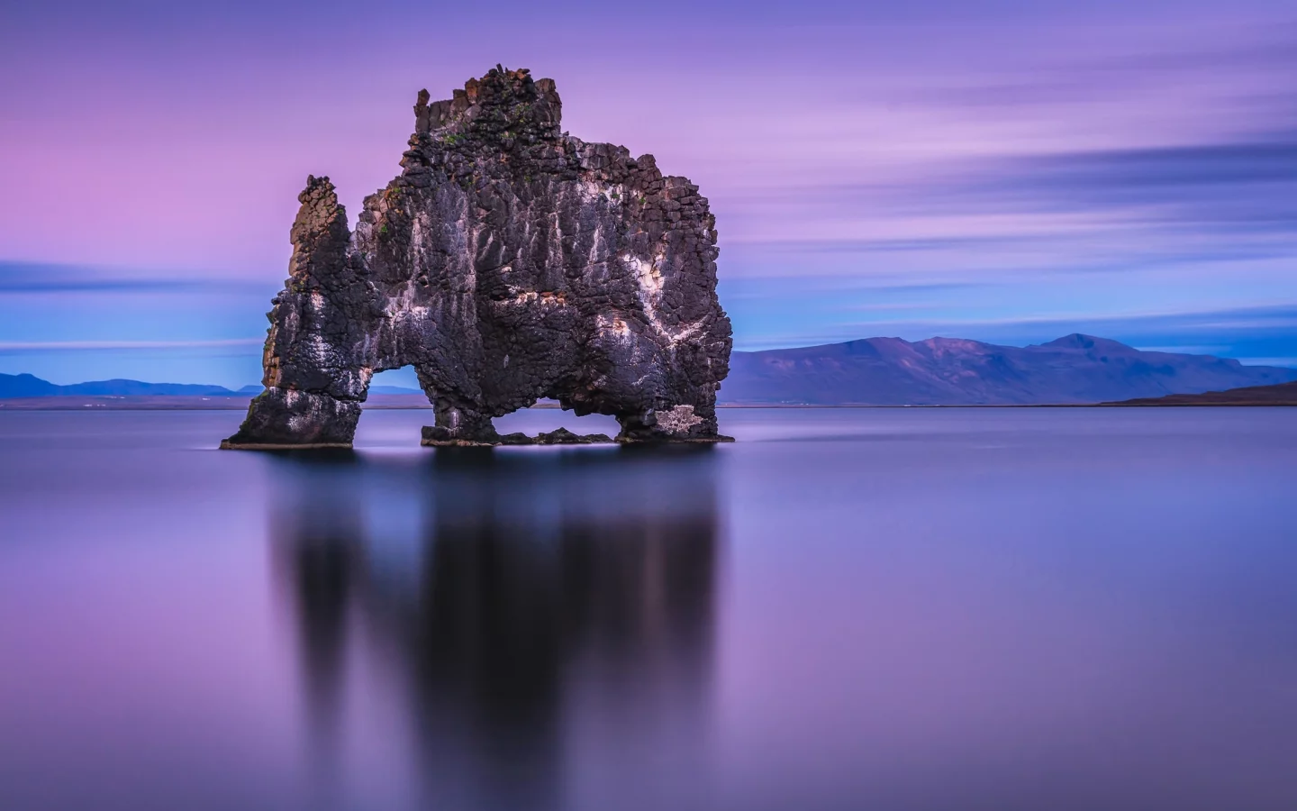 горы, арка, горизонт, море, скала