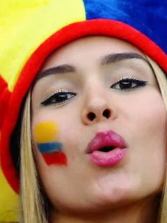 девушка, болельщица, волосы, улыбка