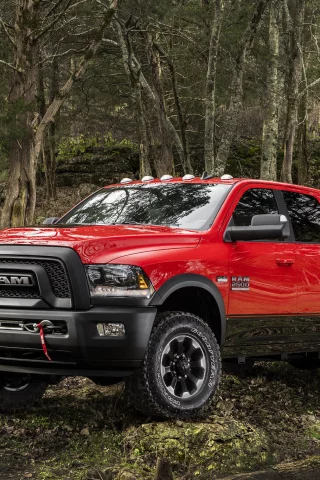 автомобиль, додж, 2500, dodge, ram, dodge2500, hemi, wagon 2017, front, three, forest, muscle, musclecar, stance, power, car, red, mod, custom, front, sky, summer, see, indusrial, modern, sun, summer, nice, wide