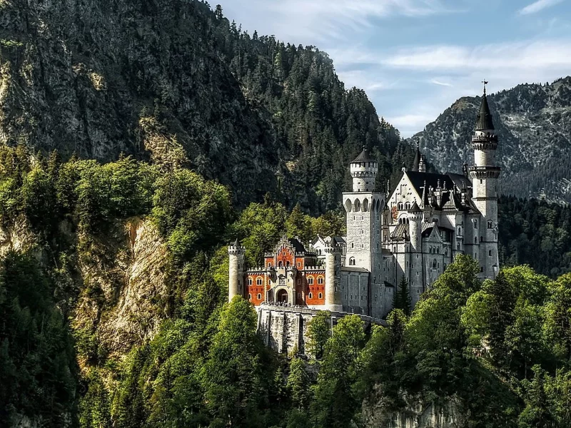 замок, нойшванштайн, castle, neuschwanstein, contest, temple, forest, front, mount, sun, summer, stronghold, environment, nice, stone, wood, library, read, sky, vine, pingallery, wide