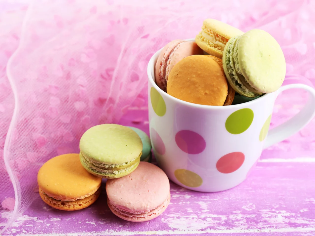 сладкое, печенье, color, macaron