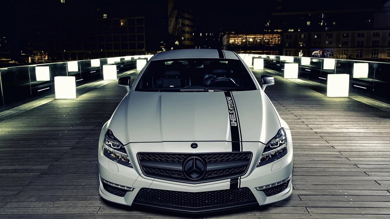mercedes, cls, amg, мерседес, фон, белый, ночь