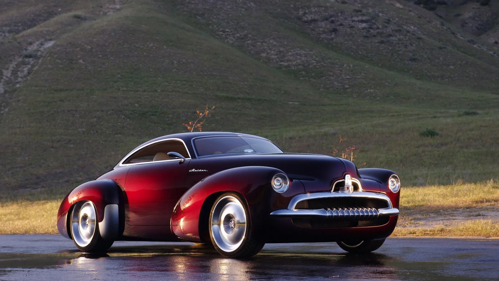 cars, holden, efijy, concept, red, cowl, car, old, stile front, lebaron, luxury, retro, mod, dark, sun, summer, see, nice, mount, wide
