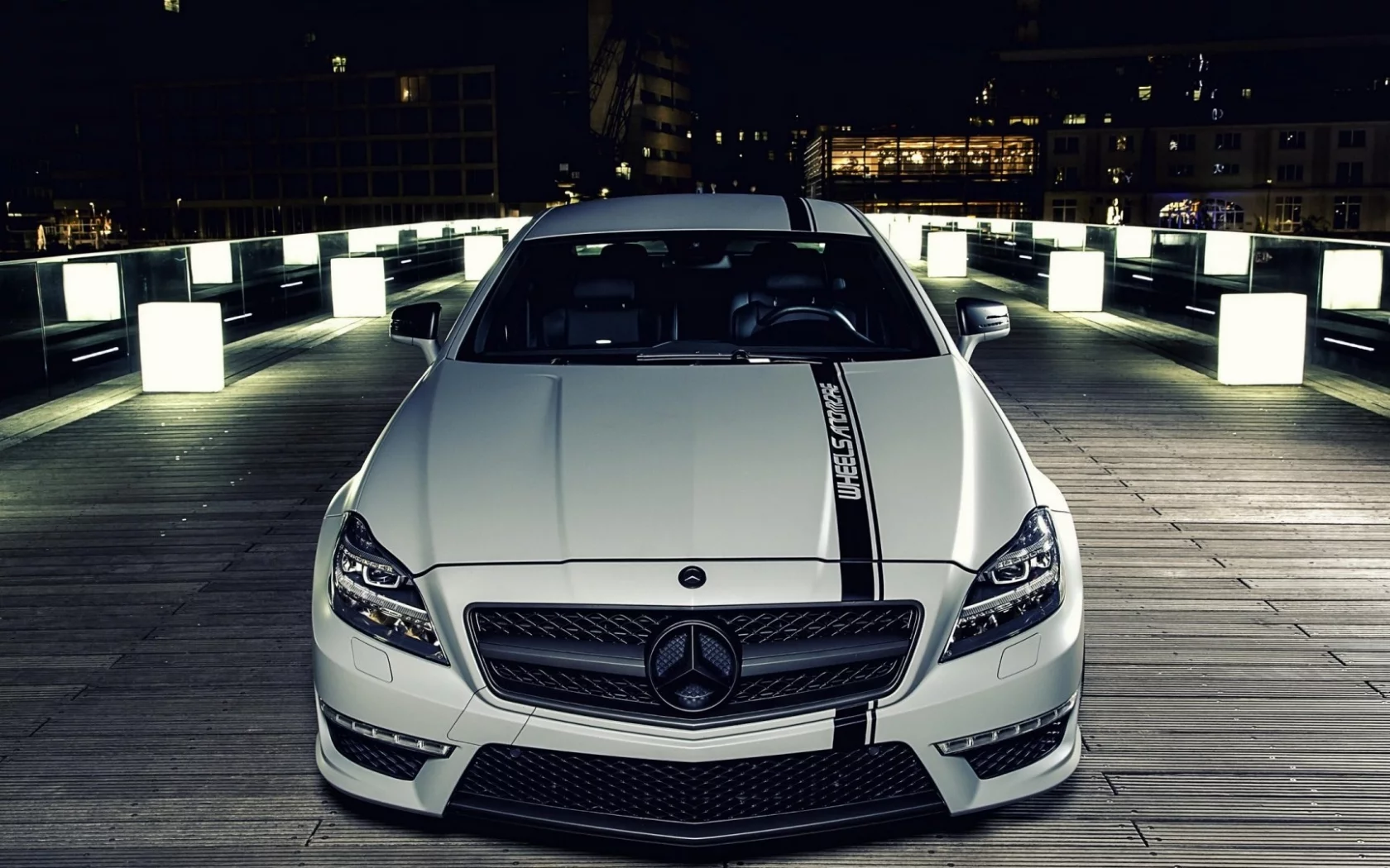 mercedes, cls, amg, мерседес, фон, белый, ночь
