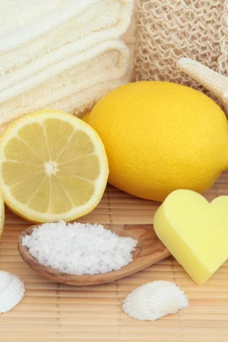 lemon, still life, oil, bath, starfish, мыло, ракушки, seashells, spa, candle, salt, лимон