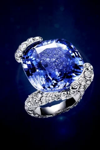 украшение, кольцо, diamond, камень, синий, сапфир