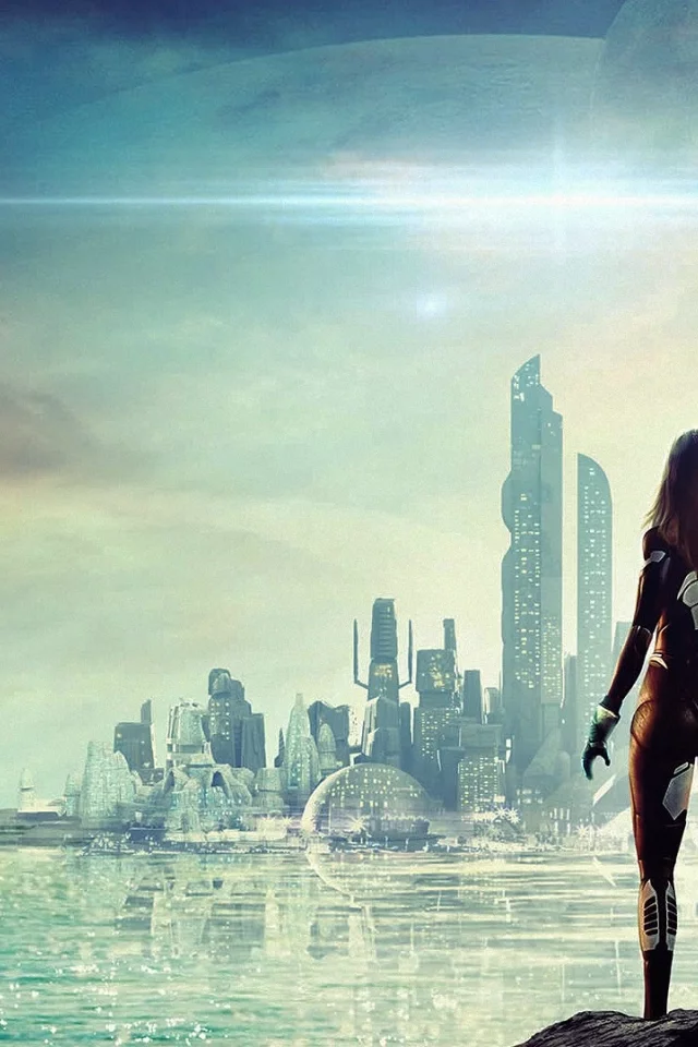 город, космос, девушка, city, future, girl, pilot, planet, alien, sea, home, second, robot, android, girl, boy, aluren, space, nice, sun, sky, stars, solar, south, wide