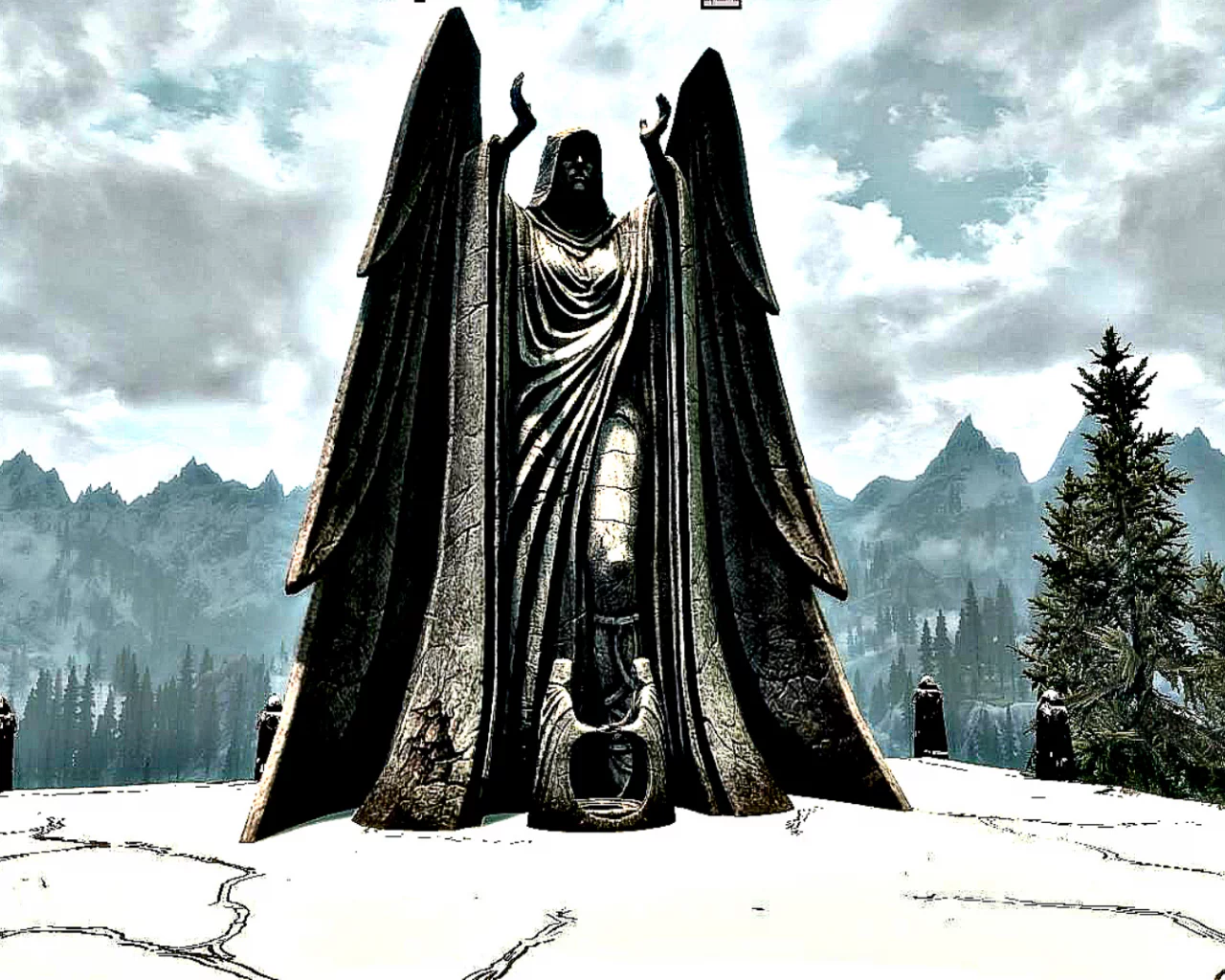 skyrim, статуя, богиня, меридия