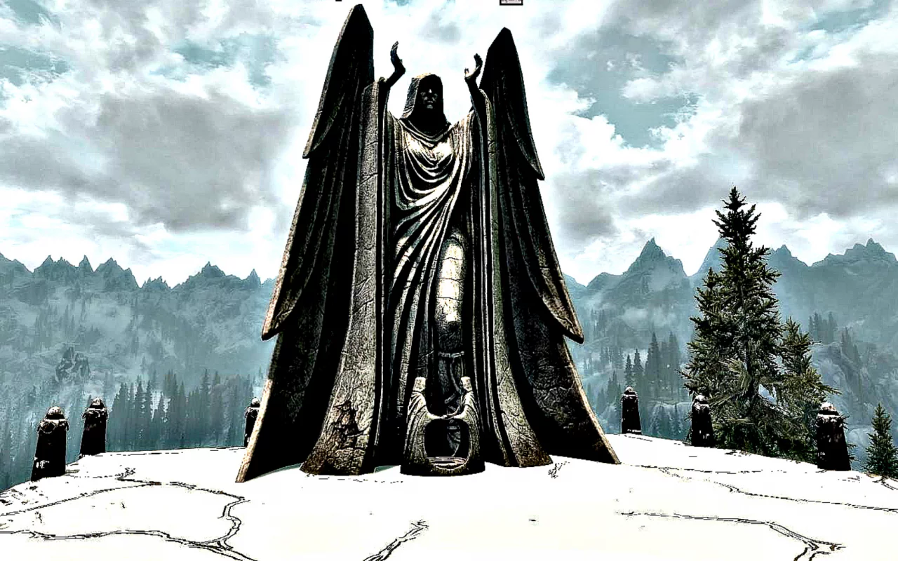 skyrim, статуя, богиня, меридия