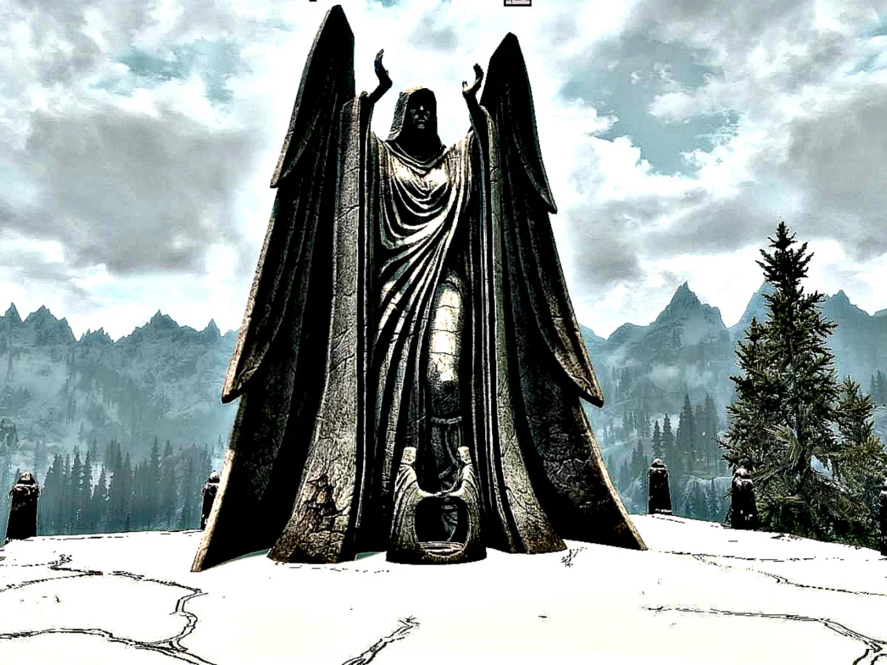 skyrim, статуя, богиня, меридия