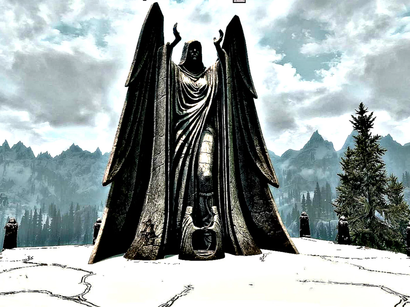 skyrim, статуя, богиня, меридия