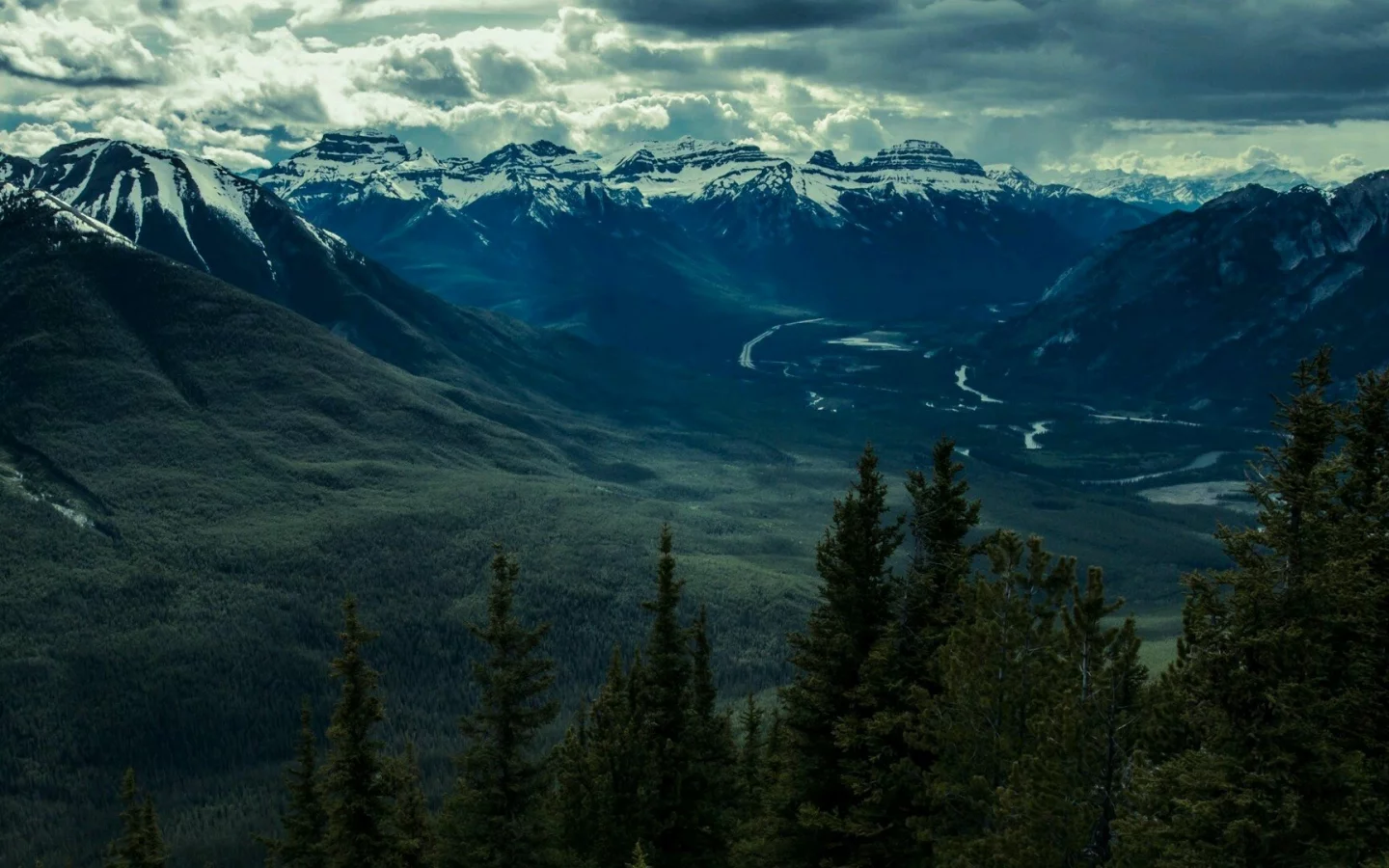 горы, долина, панорама, mountains, valley, forest, panorama, panoramic, see, dark, up, sky, nice, wide