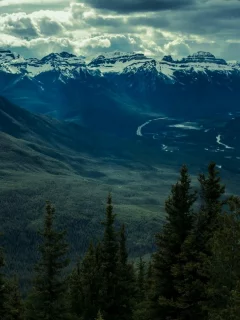 горы, долина, панорама, mountains, valley, forest, panorama, panoramic, see, dark, up, sky, nice, wide