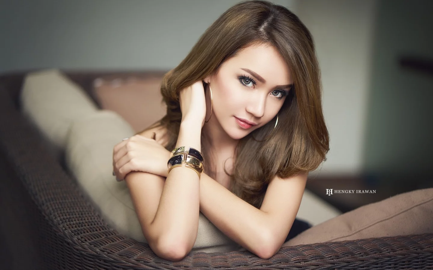 девушка, белье, красотка, портрет, крупно, лицо, взгляд