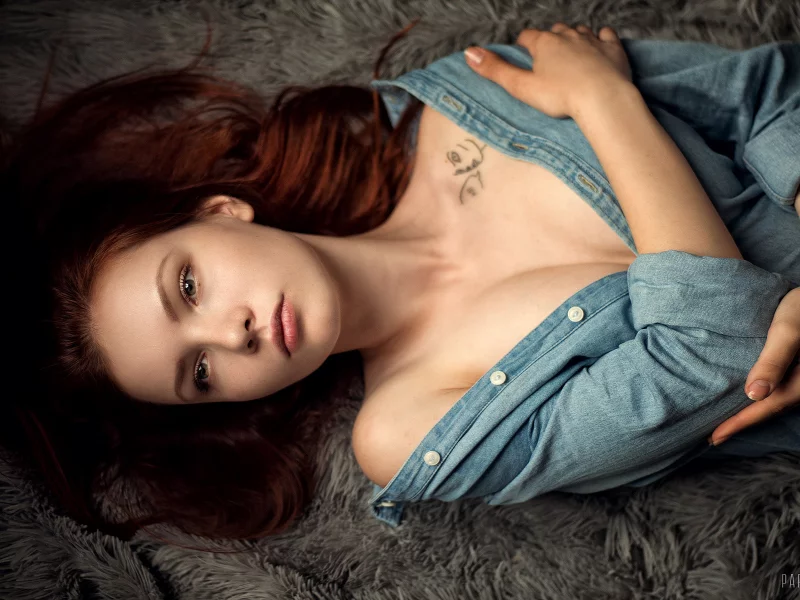 девушка, белье, красотка, портрет, крупно, лицо, взгляд