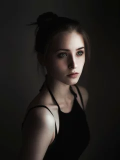 девушка, белье, красотка, портрет, крупно, лицо, взгляд