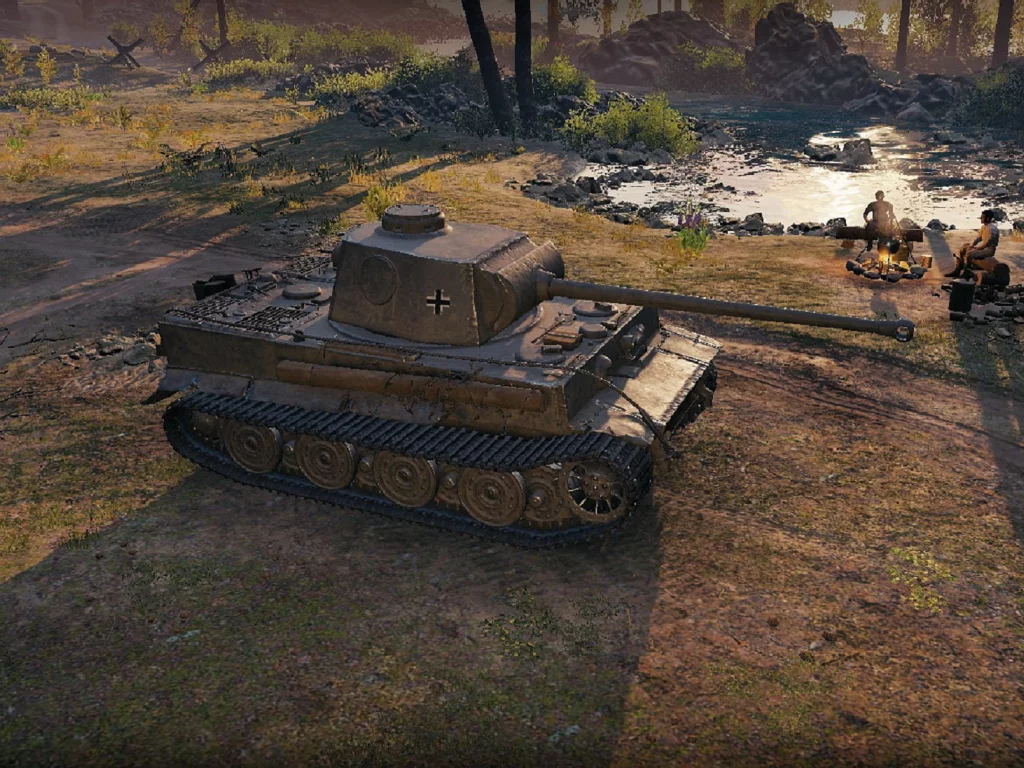 игра, арт, world of tanks, танк, немецкий, tiger 1, рассвет, солдаты, wargaming net
