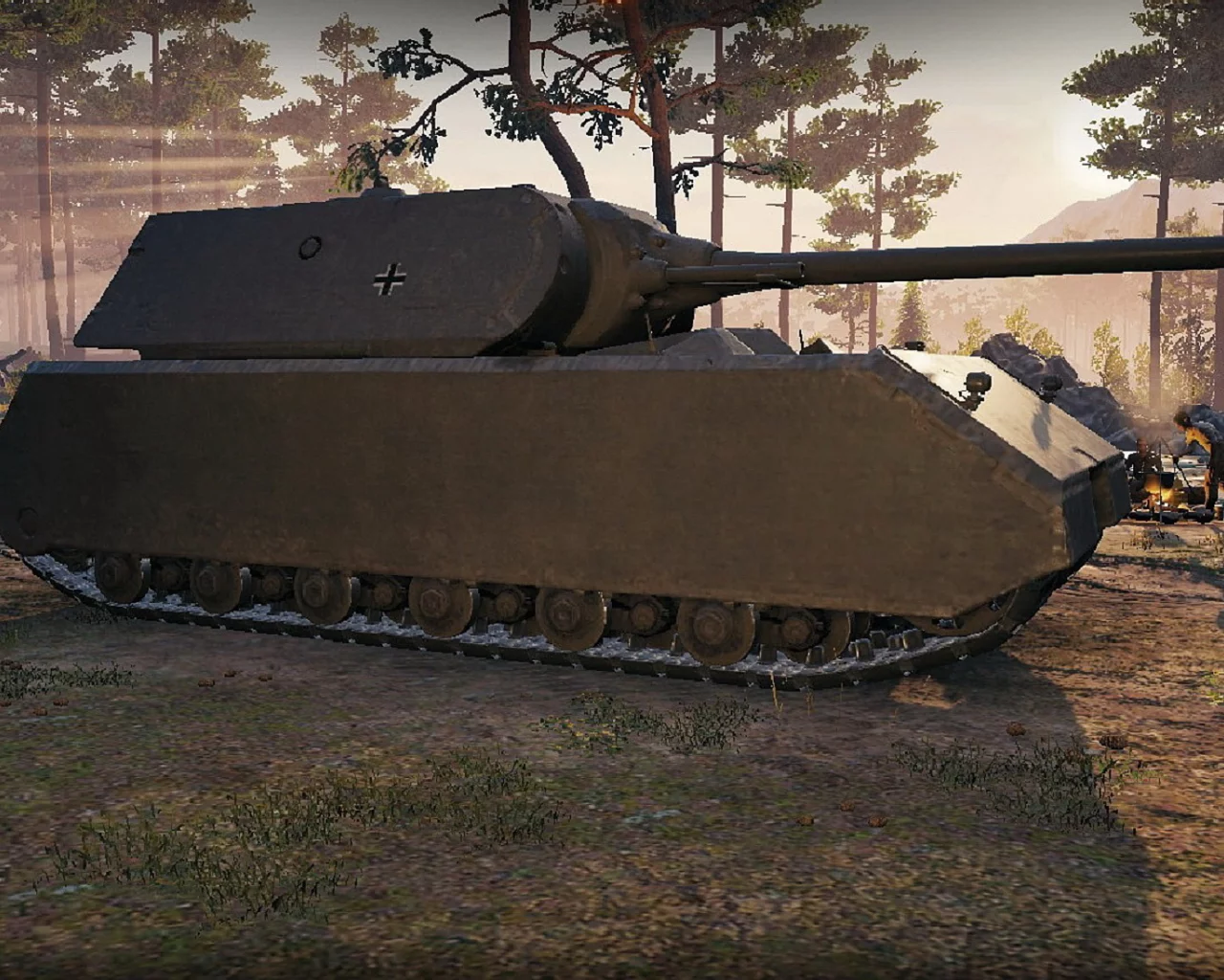 игра, арт, world of tanks, танк, немецкий, e 75, рассвет, солдаты, wargaming net