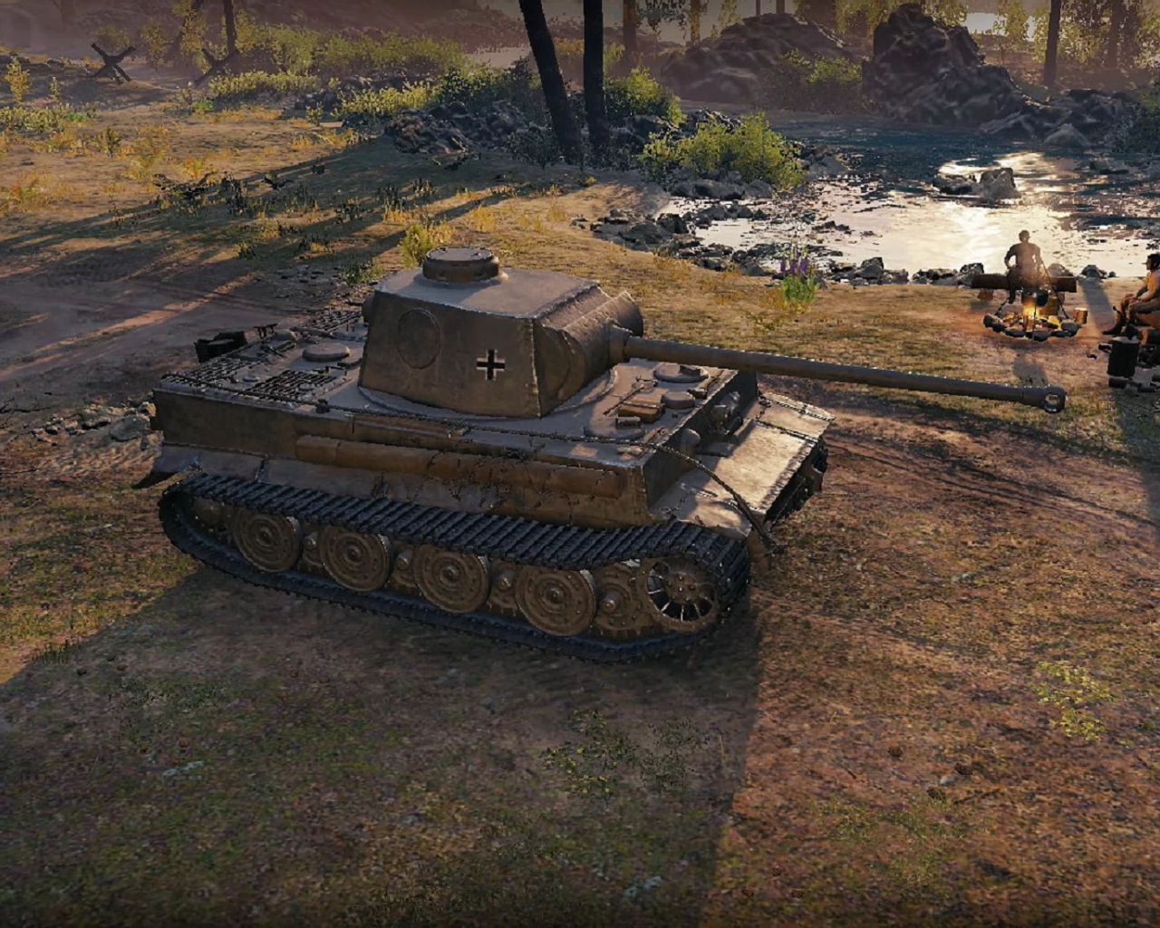 игра, арт, world of tanks, танк, немецкий, tiger 1, рассвет, солдаты, wargaming net