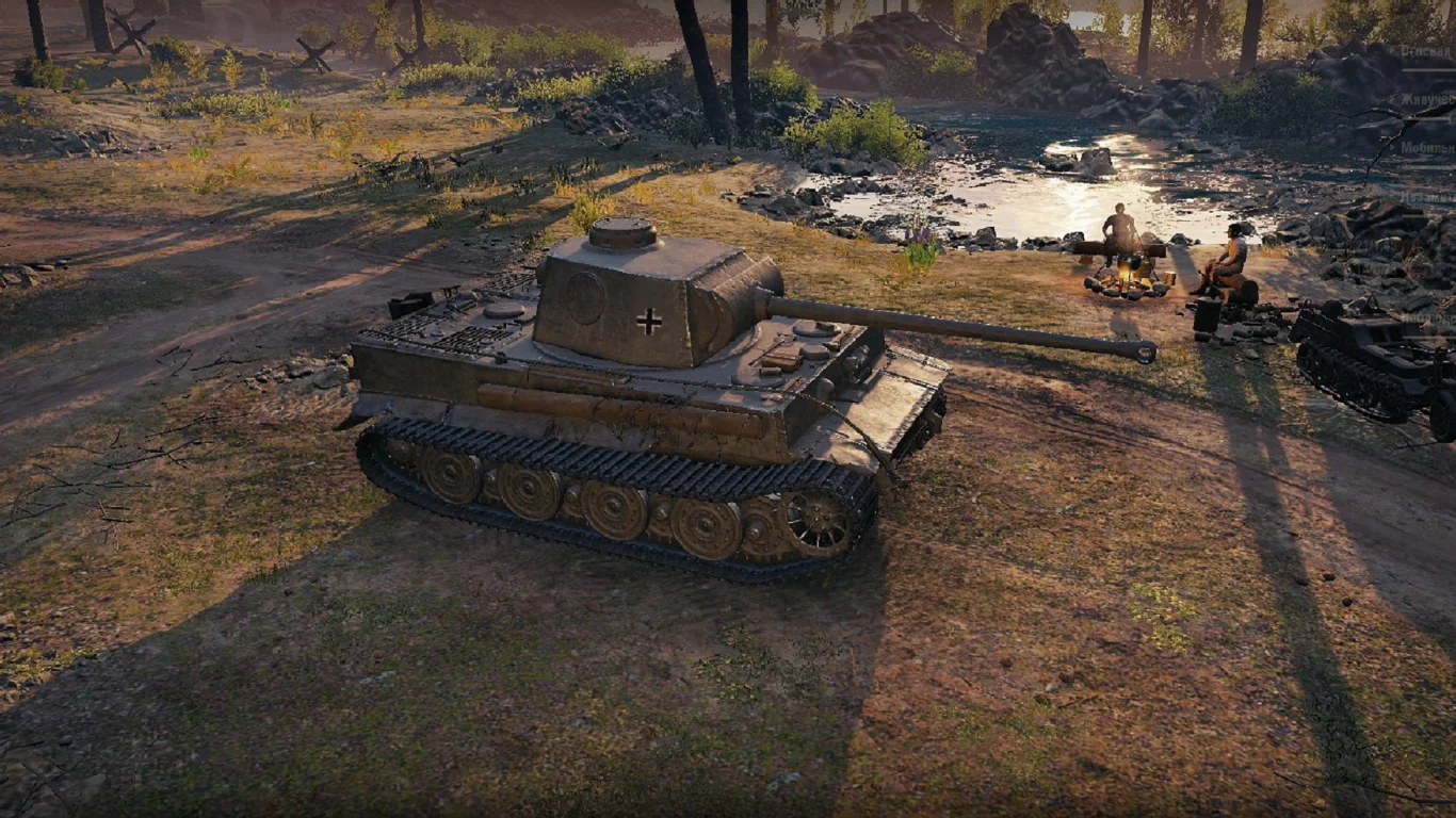 игра, арт, world of tanks, танк, немецкий, tiger 1, рассвет, солдаты, wargaming net