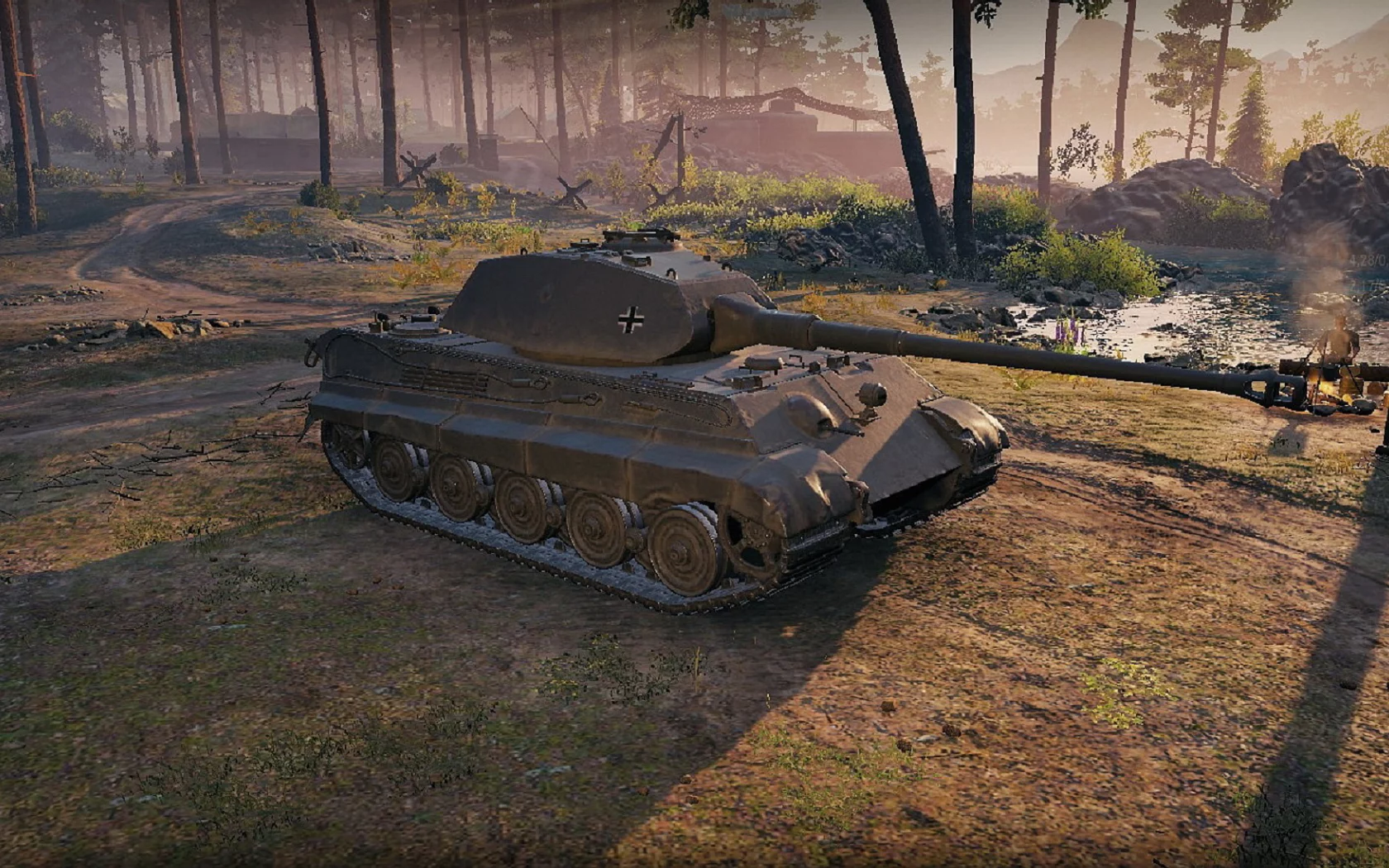 игра, арт, world of tanks, танк, немецкий, tiger 2, рассвет, солдаты, wargaming net