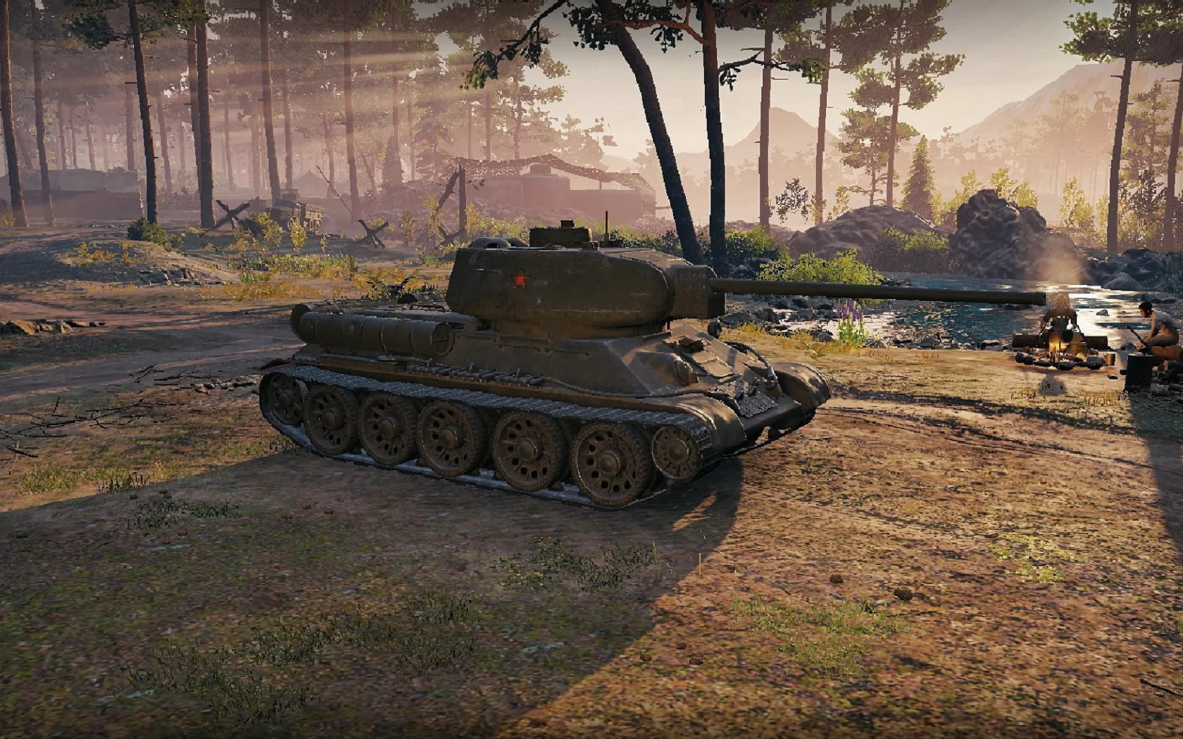игра, арт, world of tanks, танк, ссср, т 34 85, рассвет, wargaming net