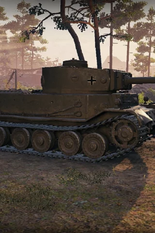 игра, арт, world of tanks, танк, немецкий, tiger p, рассвет, солдаты, wargaming net