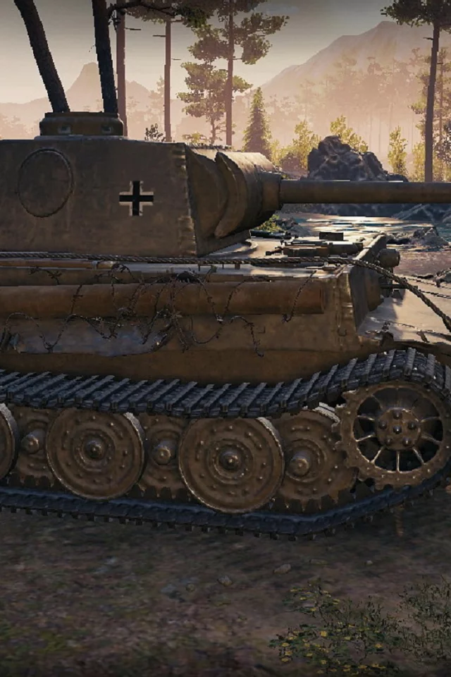 игра, арт, world of tanks, танк, немецкий, tiger 1, рассвет, солдаты, wargaming net