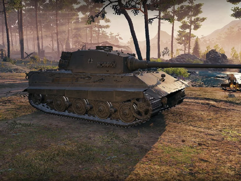 Игра, World of Tanks, танк немецкий, Е 75, рассвет, солдаты