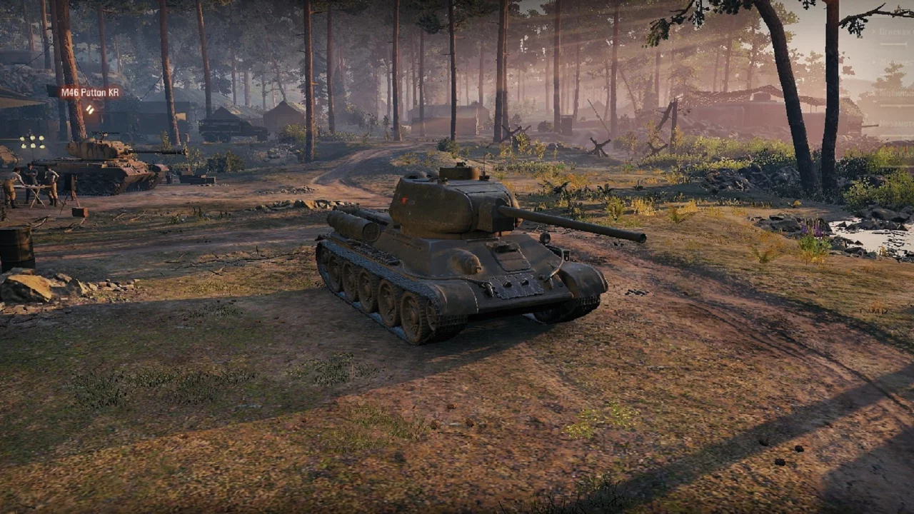 игра, арт, world of tanks, танк, ссср, т 34 85, рассвет, солдаты, wargaming net
