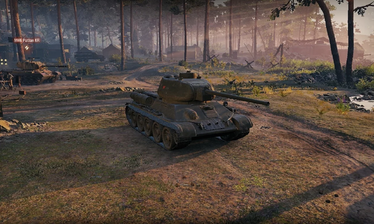 игра, арт, world of tanks, танк, ссср, т 34 85, рассвет, солдаты, wargaming net