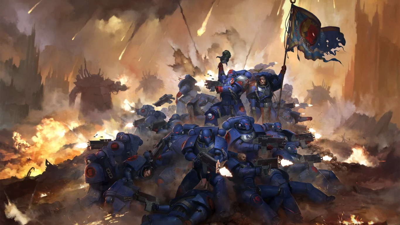 арт, игра, warhammer 40 000, знамя, 30th anniversary воины, воители