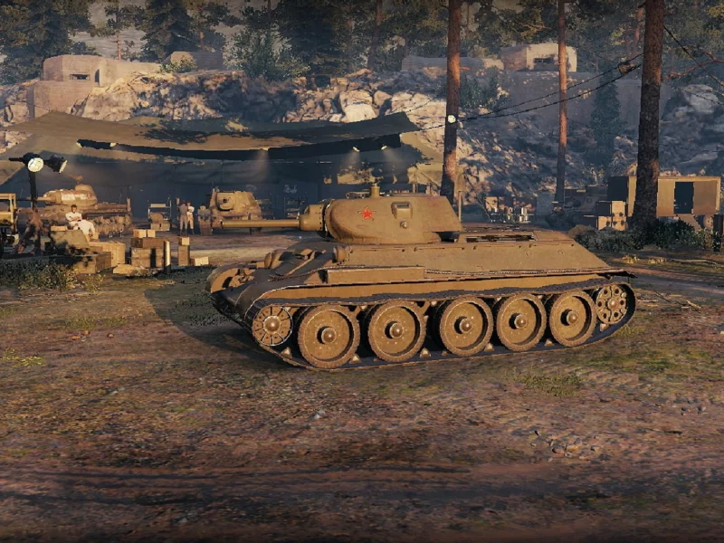 игра, арт, world of tanks, танк, ссср, т 34 76, солдаты, рассвет, wargaming net