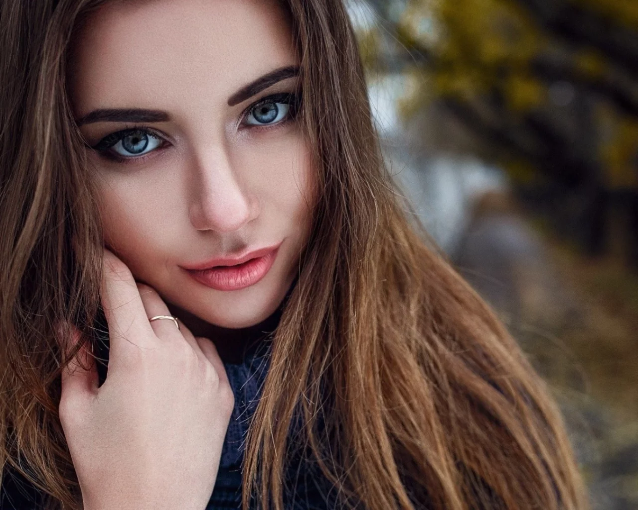 девушка, макияж, крупно, волосы, красивые глаза