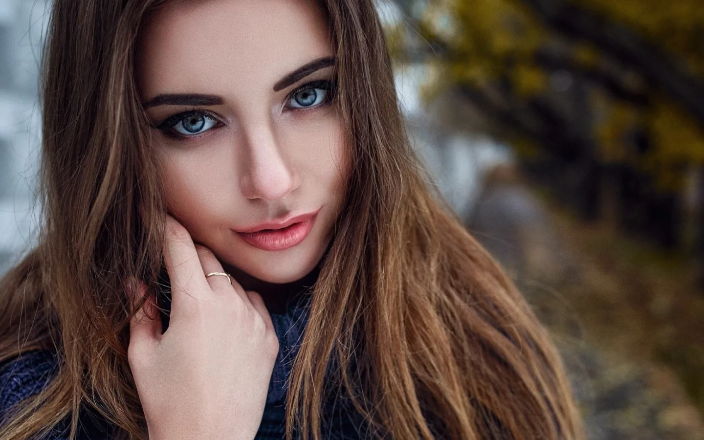девушка, макияж, крупно, волосы, красивые глаза
