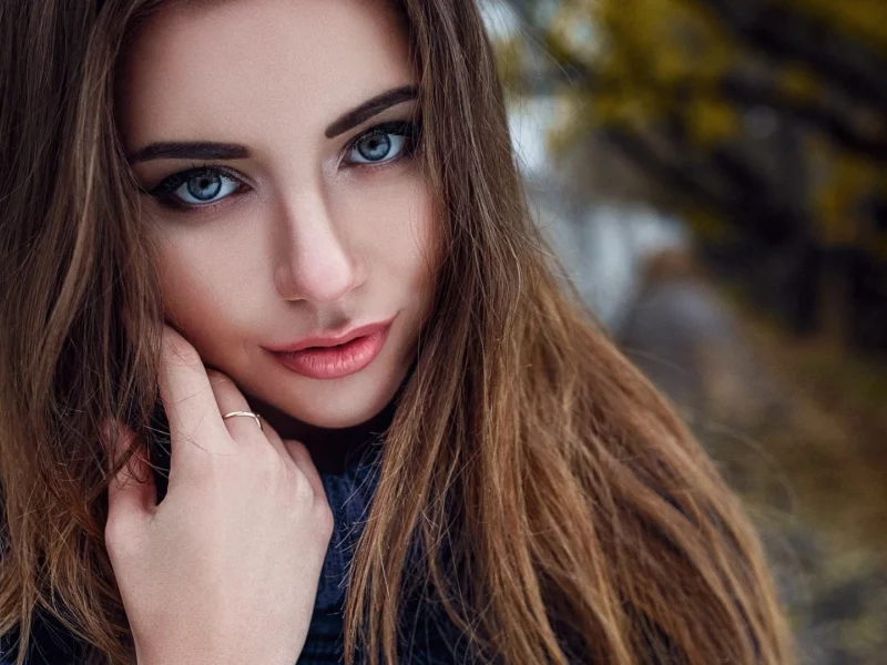 девушка, макияж, крупно, волосы, красивые глаза