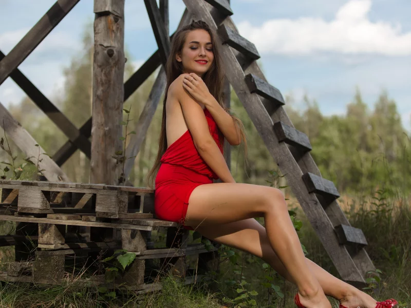 девушка, модель, стройная, милая, милашка, красивая, платье